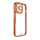 Fashion Case for iPhone 12 Pro Gold Frame Gel Cover Red