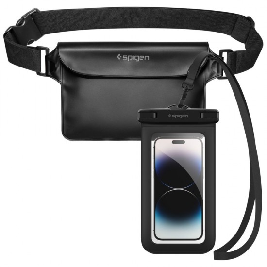 Spigen Aqua Shield A621 Waterproof Hip Bag + Floating Case - Black
