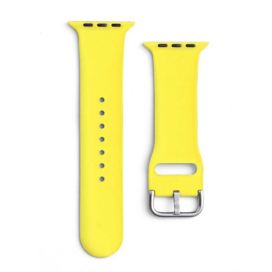 Silicone Strap APS for Apple Watch 42/44/45mm Strap Watch Bracelet - Yellow