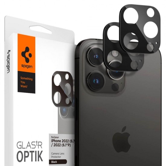 Spigen Optik.tR Camera Protector for iPhone 14 Pro / Pro Max / 15 Pro / Pro Max / 16 Pro / Pro Max - Black 2 pcs.