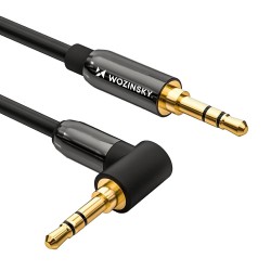 Wozinsky AUX Cable Angled (Male-Male) Mini Jack Cable 1.5m Black