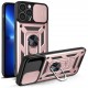 Hybrid Armor Camshield case for iPhone 13 Pro armored case with camera cover pink