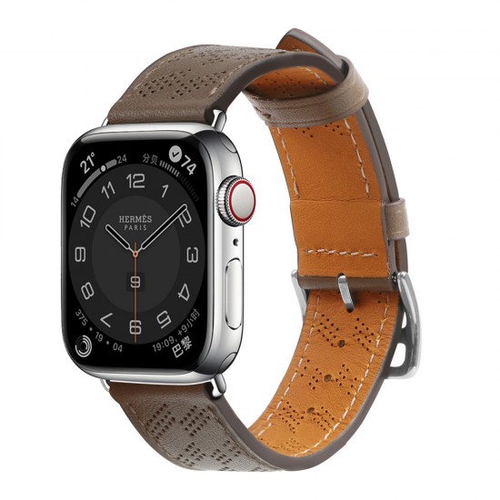 Strap Leather for Apple Watch 38 / 40 / 41 mm band bracelet - dark brown
