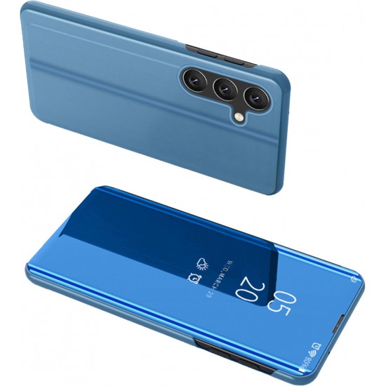 Clear View Case cover for Samsung Galaxy A24 4G flip cover blue