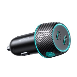 2x USB C 70W car charger with LED backlight Joyroom JR-CCN02 - black