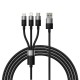 3in1 USB - micro USB / Lightning / USB C 3.5A 1.2m cable Baseus StarSpeed - black