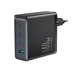 GaN 140W fast charger 3 x USB-C / USB-A Joyroom JR-TCG05EU - black + USB-C - USB-C 240W 1.2m cable