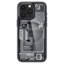 Spigen Ultra Hybrid Mag Case with MagSafe for iPhone 15 Pro - Dark Gray (Zero One Pattern)