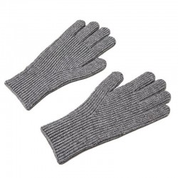 Braided telephone gloves with cut-outs for fingers - gray