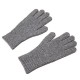 Braided telephone gloves with cut-outs for fingers - gray