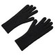 Braided telephone gloves with cut-outs for fingers - black