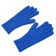 Braided telephone gloves with cutouts for fingers - blue