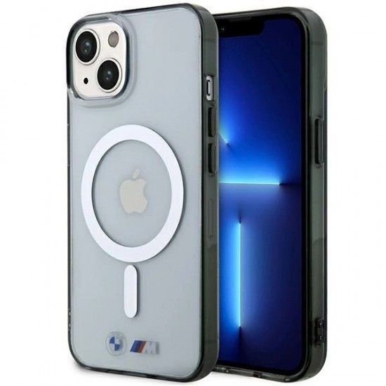 BMW Silver Ring MagSafe case for iPhone 14 Plus - transparent