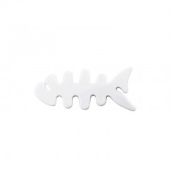 Fish-shaped headphone cable wrap - white
