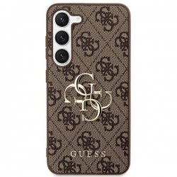 Guess 4G Big Metal Logo Case for Samsung Galaxy S24 Ultra - Brown