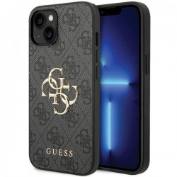 Guess 4G Big Metal Logo case for iPhone 15 - gray