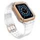 Protect Strap Band for Apple Watch 38/40/41mm Armored Case Strap - Transparent, Rose Gold
