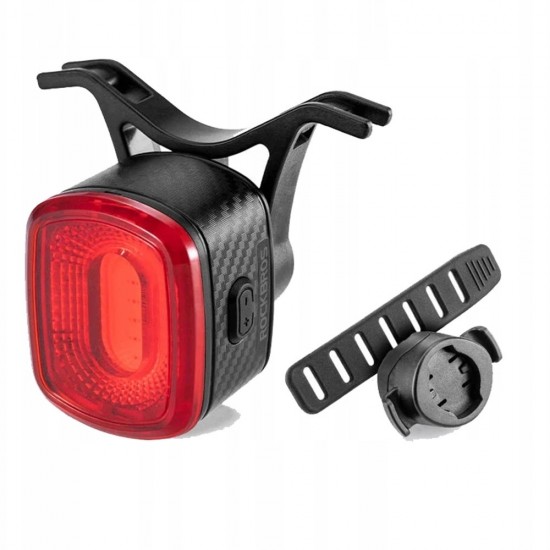 Rockbros Q2S LED Rear Bike Light with Smart Stop System + USB-C - USB-A Cable - Black