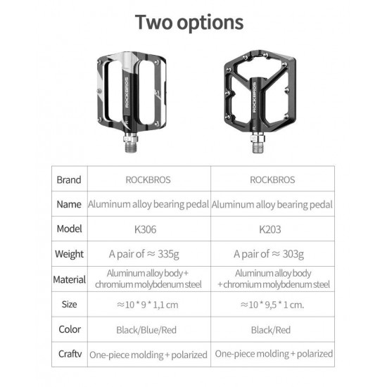 Rockbros K203-BK bicycle pedal set - black