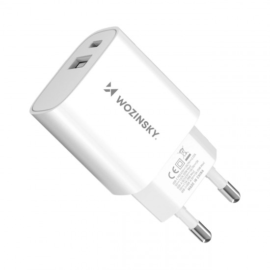 Wozinsky WGWCW USB-A USB-C 20W wall charger - white