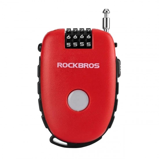 Rockbros 32420981001 bicycle lock with retractable cable - red