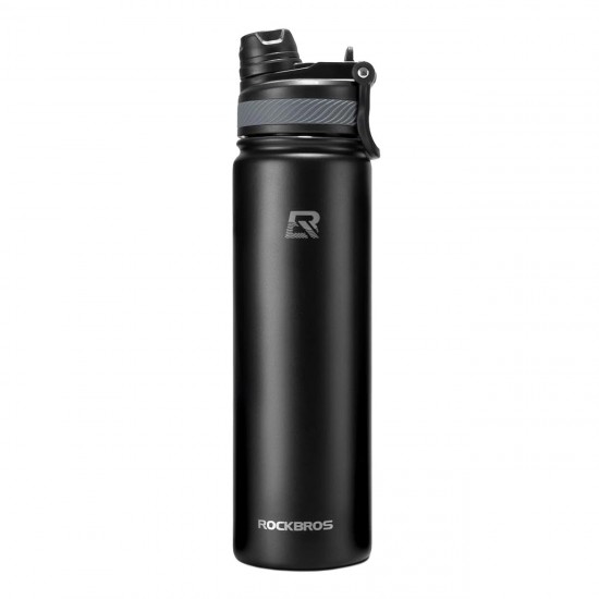 Rockbros 35210029002 thermal bicycle bottle for drinks 650 ml - black