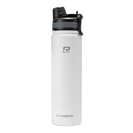 Rockbros 35210029006 thermal bicycle bottle for drinks 650 ml - white