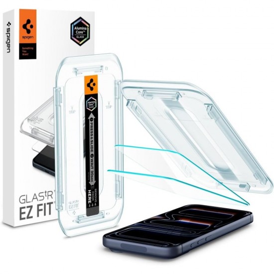 Spigen Glas.tR EZ Fit Tempered Glass for iPhone 16 Pro / 17 / 17 Pro - 2 pcs.
