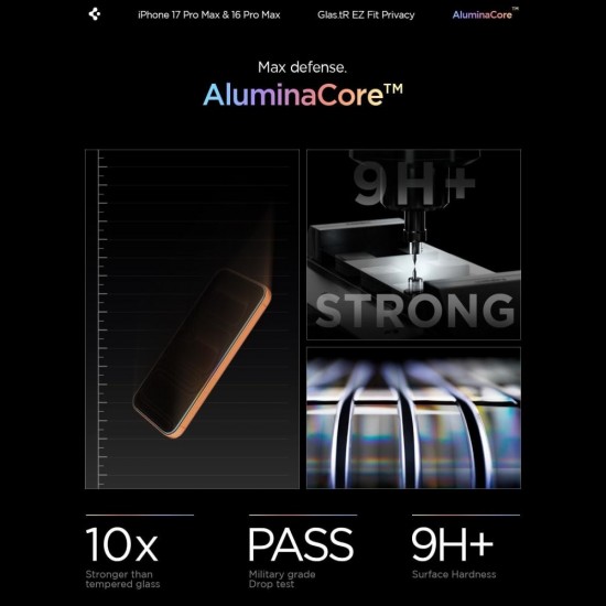 Spigen Glas.tR EZ Fit Privacy Tempered Glass for iPhone 16 Pro Max / 17 Pro Max - 2 pcs.