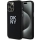 DKNY Liquid Silicone Metal Logo iPhone 15 Pro Case - Black