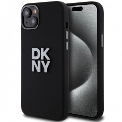 DKNY Liquid Silicone Metal Logo case for iPhone 15 Plus / 14 Plus - black