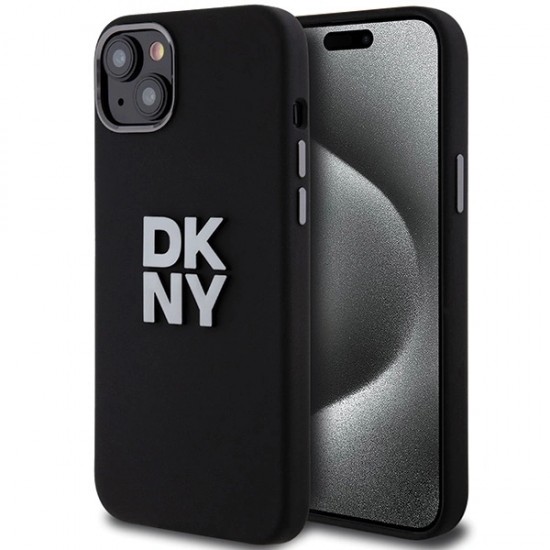 DKNY Liquid Silicone Metal Logo case for iPhone 15 Plus / 14 Plus - black