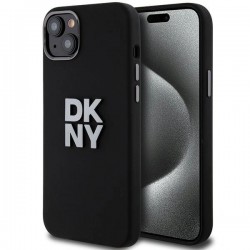 DKNY Liquid Silicone Metal Logo iPhone 15/14/13 Case - Black
