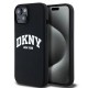 DKNY Liquid Silicone White Printed Logo MagSafe Case for iPhone 15 / 14 / 13 - Black