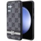 DKNY Leather Checkered Mono Pattern & Printed Stripes case for Samsung Galaxy S24+ - black