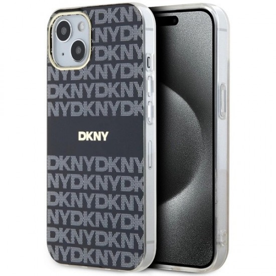 DKNY IML Mono & Stripe MagSafe Case for iPhone 15 Plus / 14 Plus - Black