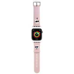 Karl Lagerfeld 3D Rubber Karl&Choupette Heads strap for Apple Watch 42/44/45/49mm - pink