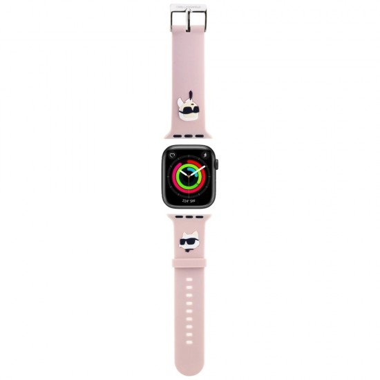 Karl Lagerfeld 3D Rubber Karl&Choupette Heads strap for Apple Watch 42/44/45/49mm - pink