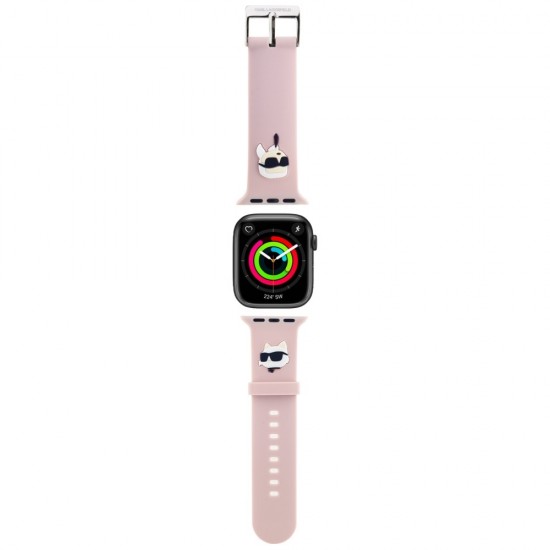 Karl Lagerfeld 3D Rubber Karl&Choupette Heads strap for Apple Watch 38/40/41mm - pink