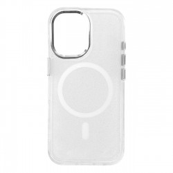 Glitter Case MagSafe for iPhone 16 - white with glitter