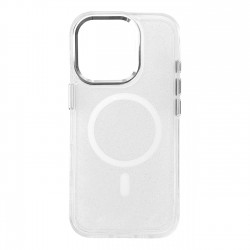 Glitter Case MagSafe for iPhone 16 Pro - white with glitter