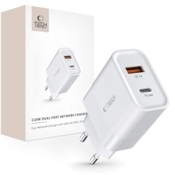Tech-Protect C30W charger USB-C PD 30W / USB-A QC 3.0 - white