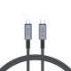 Tech-Protect UltraBoost Max USB-C 4.0 / USB-C 4.0 PD Cable 240W 8K 40Gbps 1m - Gray