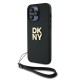 DKNY Wrist Strap Stock Logo case for iPhone 14 Pro - black