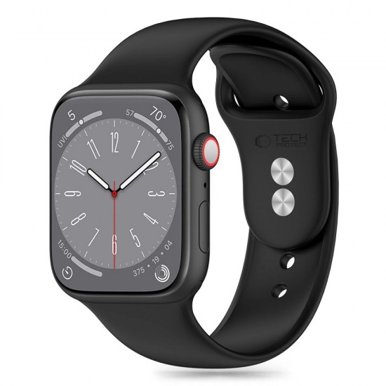 Tech-Protect Silicone Strap for Apple Watch 4 / 5 / 6 / 7 / 8 / 9 / SE (38 / 40 / 41 mm) - Black