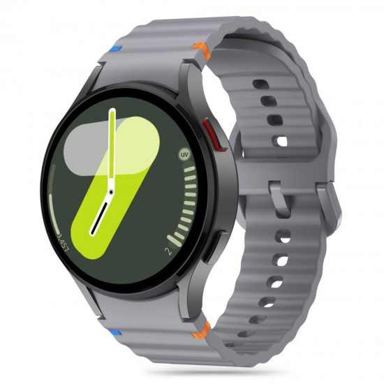 Tech-Protect Silicone Sport Strap for Samsung Galaxy Watch 4 / 5 / 5 Pro / 6 / 7 / FE - Gray