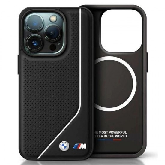 BMW M Perforated Twisted Line MagSafe case for iPhone 16 Pro - black