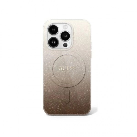 Guess IML Glitter Gradient MagSafe iPhone 16 Pro Case - Brown