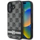 DKNY Checkered Pattern & Printed Stripes iPhone 16 Case - Black