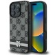 DKNY Checkered Pattern & Printed Stripes Case for iPhone 16 Pro Max - Black